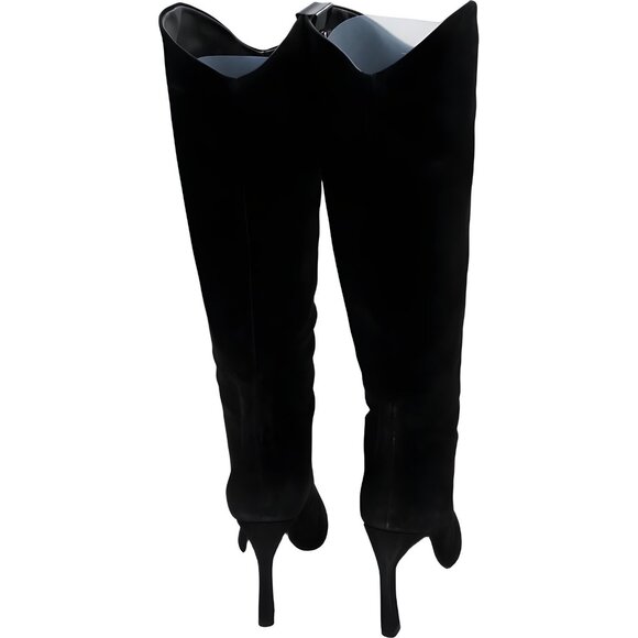 Schutz Maryana Sculpt Nubuck Heeled Boot Womens 7.5 B - Chic Style - Picture 3 of 6